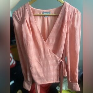 EUC Finders Peach Wrap Blouse